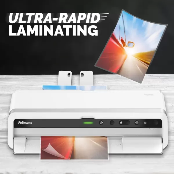 Fellowes Venus 125 Thermal Laminator Machine with Laminating Pouch Starter Kit 125 inch Rapid 3060 Second WarmUp WhiteBlack 5746101Venus 125