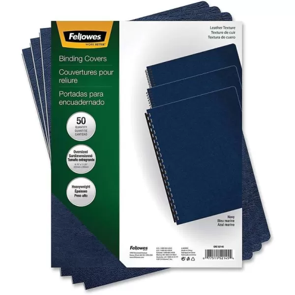 Fellowes Executive Presentation Cover 1114 Inch x 834 Inch 50 per Pack Navy 52145Navy