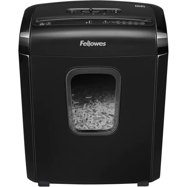 Fellowes 6M5 6Sheet Powershred MicroCut Deskside Paper Shredder Black 3 5 Gallon