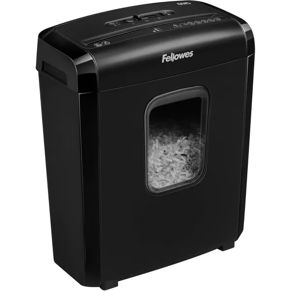 Fellowes 6M5 6Sheet Powershred MicroCut Deskside Paper Shredder Black 3 5 Gallon