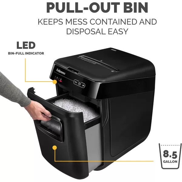 Fellowes AutoMax 200M MicroCut Auto Feed 2in1 Office Shredder with Auto Feed 200Sheet Capacity 4656201