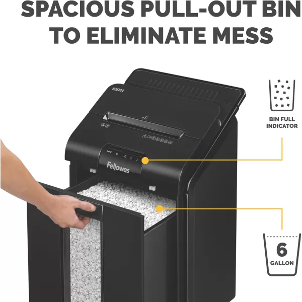 Fellowes AutoMax 350C CrossCut Commercial Office Auto Feed 2in1 Paper Shredder with 350 Sheet Capacity 4694001100Sheet