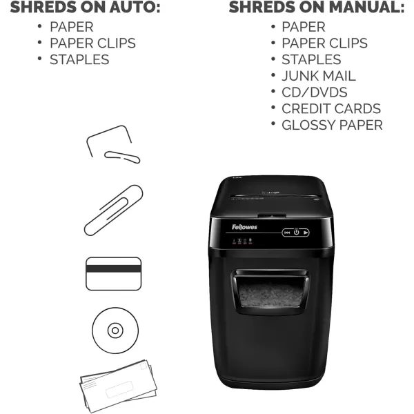 Fellowes AutoMax 350C CrossCut Commercial Office Auto Feed 2in1 Paper Shredder with 350 Sheet Capacity 4694001150Sheet