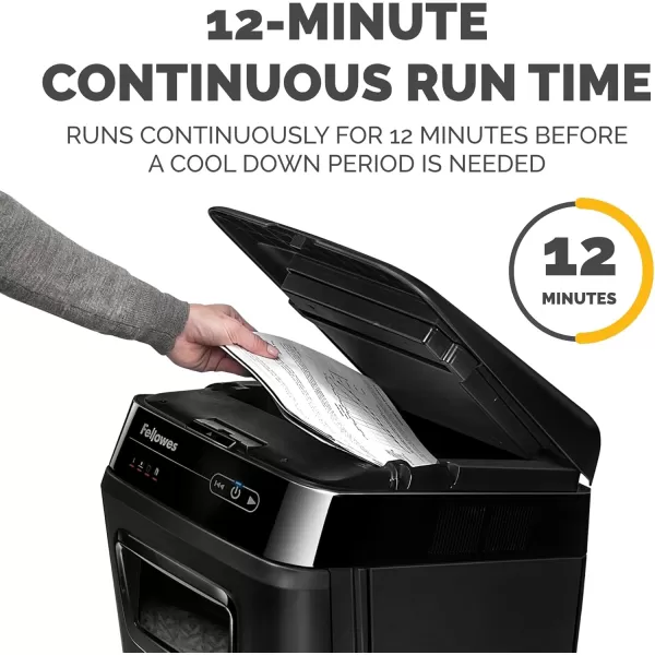 Fellowes AutoMax 350C CrossCut Commercial Office Auto Feed 2in1 Paper Shredder with 350 Sheet Capacity 4694001150Sheet