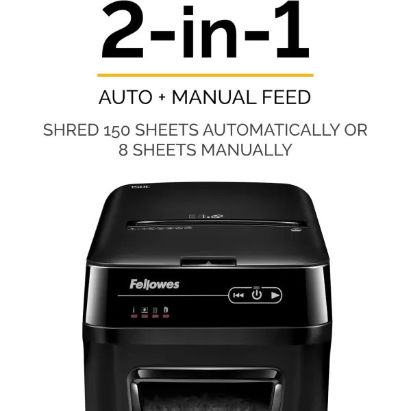 Fellowes AutoMax 350C CrossCut Commercial Office Auto Feed 2in1 Paper Shredder with 350 Sheet Capacity 4694001150Sheet