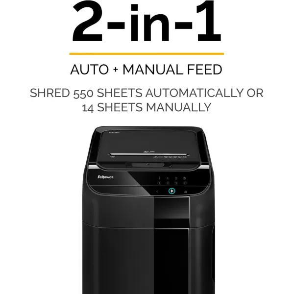 Fellowes AutoMax 350C CrossCut Commercial Office Auto Feed 2in1 Paper Shredder with 350 Sheet Capacity 4694001550Sheet