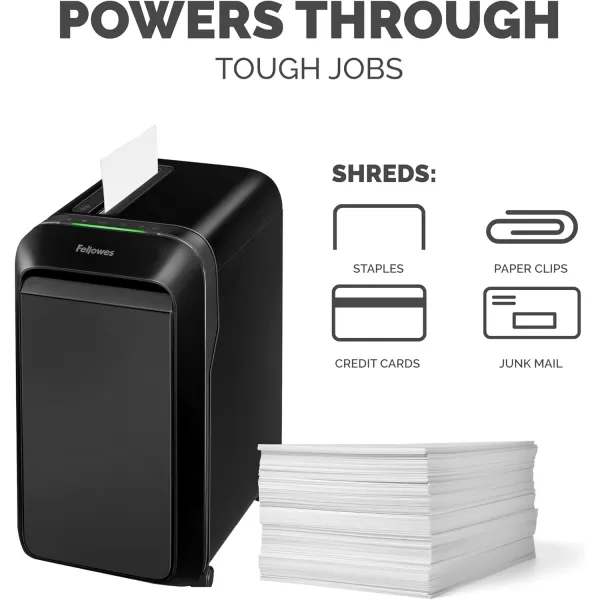 Fellowes LX190 20 Sheet P4 CrossCut Heavy Duty Paper Office Shredder 100 Jam Proof