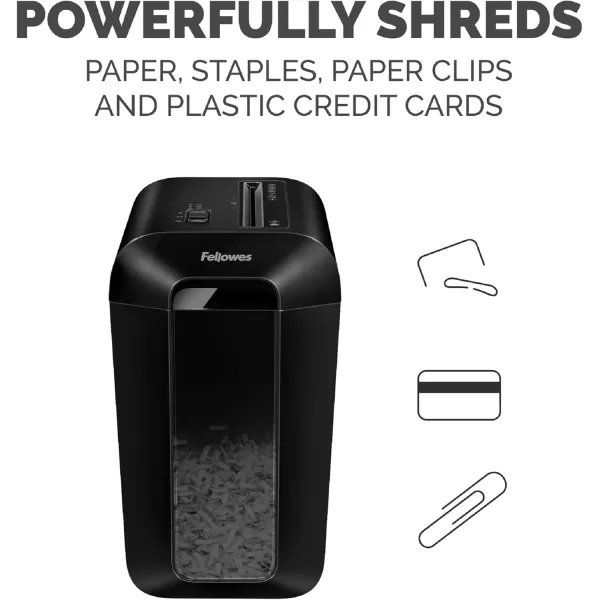 Fellowes LX65 10Sheet P4 CrossCut Deskside Paper Shredder with SafeSense