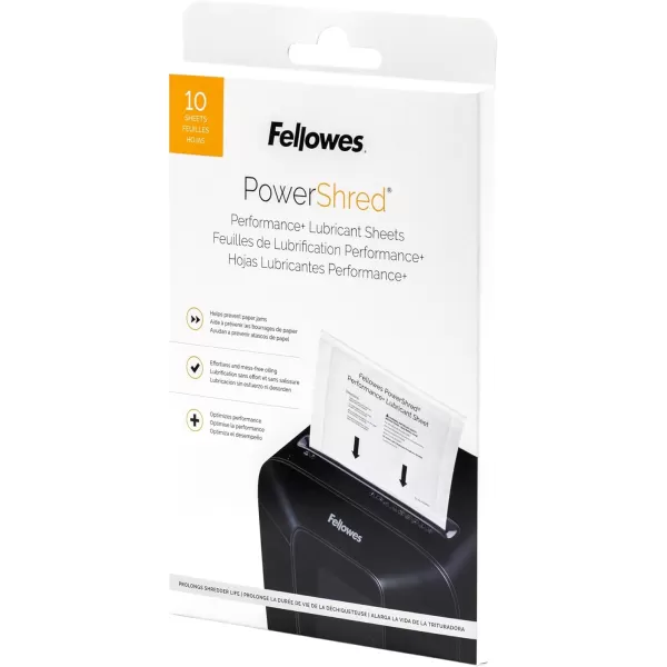 Fellowes Powershred Performance Paper Shredder Lubricant Sheets with Paper Shredder Oil Lubricant for CrossCut and MicroCut Paper Shredders 6 x 850 x 0031 Inch 10Pack