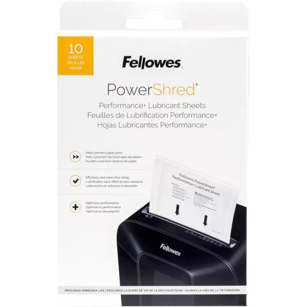 Fellowes Powershred Performance Paper Shredder Lubricant Sheets with Paper Shredder Oil Lubricant for CrossCut and MicroCut Paper Shredders 6 x 850 x 0031 Inch 10Pack