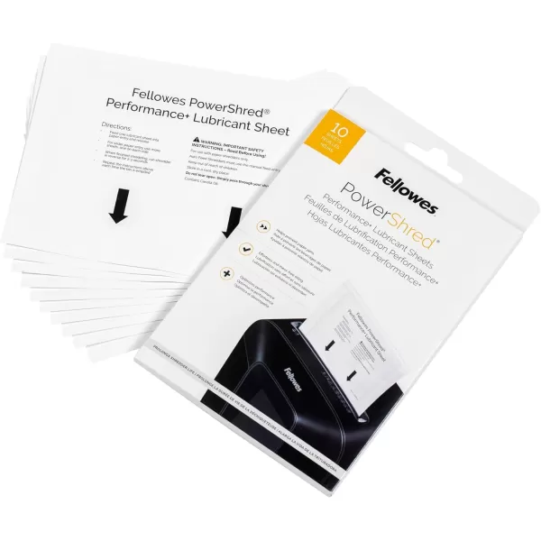 Fellowes Powershred Performance Paper Shredder Lubricant Sheets with Paper Shredder Oil Lubricant for CrossCut and MicroCut Paper Shredders 6 x 850 x 0031 Inch 10Pack