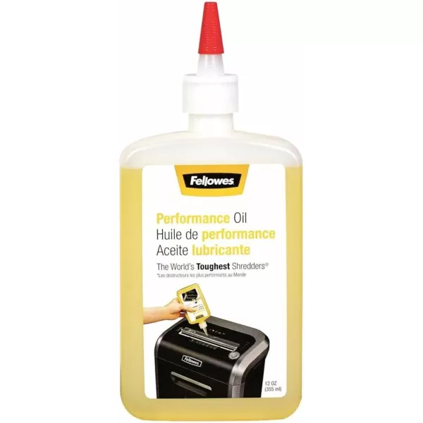 Fellowes Powershred Performance Shredder Oil 12 oz Extended Nozzle Bottle 3525012 Fl Oz Pack of 1