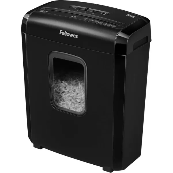 Fellowes 6M5 6Sheet Powershred MicroCut Deskside Paper Shredder Black 3 5 Gallon