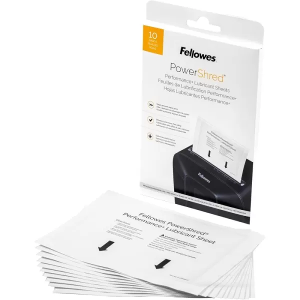 Fellowes Powershred Performance Paper Shredder Lubricant Sheets with Paper Shredder Oil Lubricant for CrossCut and MicroCut Paper Shredders 6 x 850 x 0031 Inch 10Pack