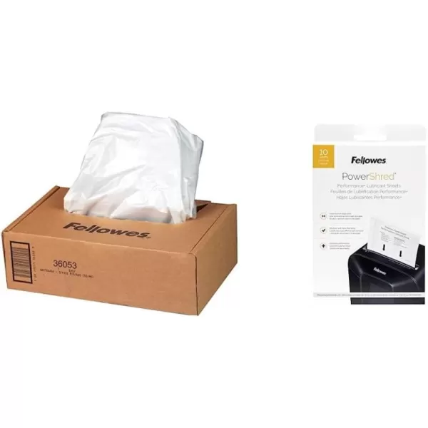 Fellowes Powershred Shredder Bags for 1252252250 Series Shredders 50 Bags ampamp Ties 360549 Gallon