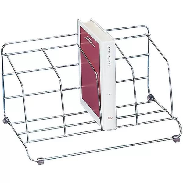 Fellowes Catalog Rack 4 Compartment Wire Silver 1040201