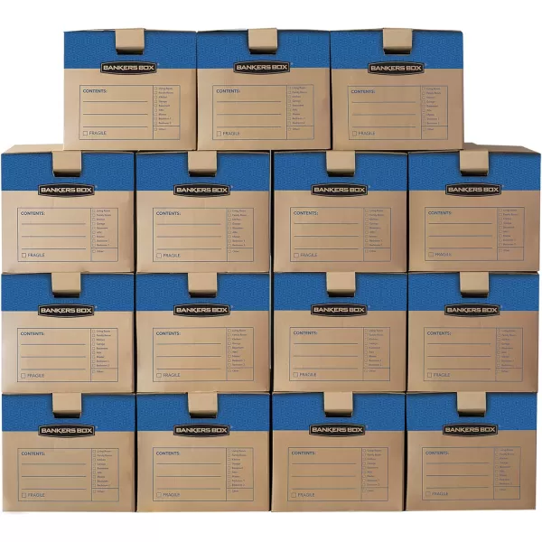 imageBankers Box Large Prime Moving Box 6 Pack Reinforced Handles TapeFree Assembly Attached Lid 18in x 18in x 24in 0062904Medium