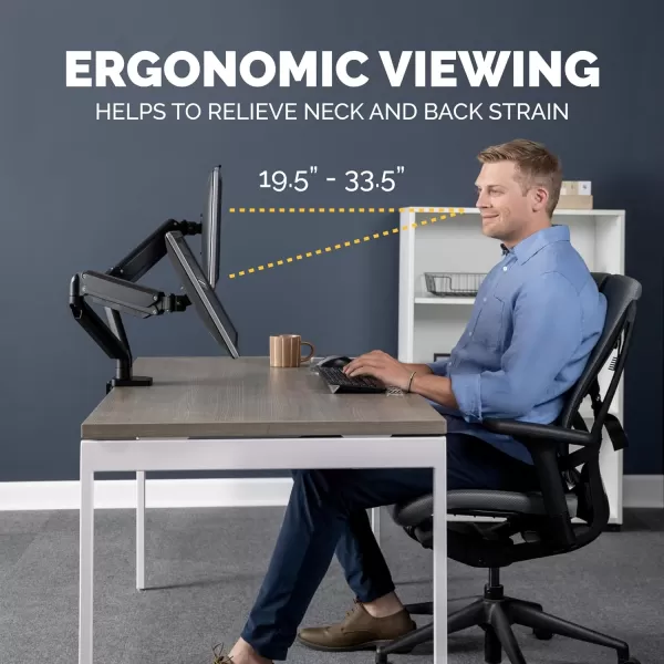 imageFellowes Platinum Series Dual Monitor Arm for 32Inch Monitors Full Motion 360 Rotation VESA Mount with Grommet or Clamp USB Ports Ergonomic Black 8042501