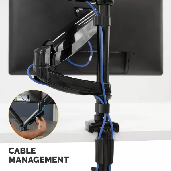 imageFellowes Platinum Series Dual and Dual Stacking Monitor Arm for 27 Inchstacking and 32 Inchside by side Monitors Full Motion 360 Rotation VESA Mount with Grommet or Clamp USB Ports Ergonomic Black 8043401