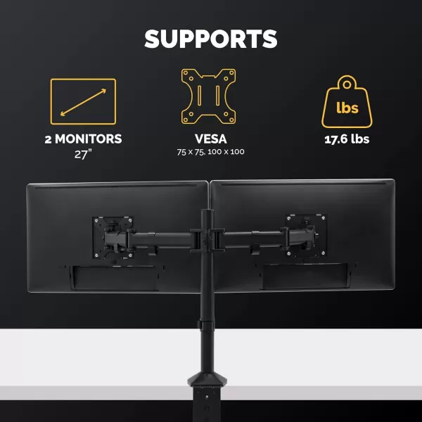 imageFellowes Reflex Series Adjustable Monitor Arm for Desk Supports 32Inch Monitors Ergonomic Single Monitor Stand with VESA Mount Easy Setup with Grommet or Clamp 8502501BlackDual