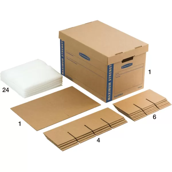 imageBankers Box Kitchen Kit Moving Box 1 Pack Dividers and Cushions Reinforced Handles TapeFree Assembly Box with Lid 15in x 12in x 10inKit