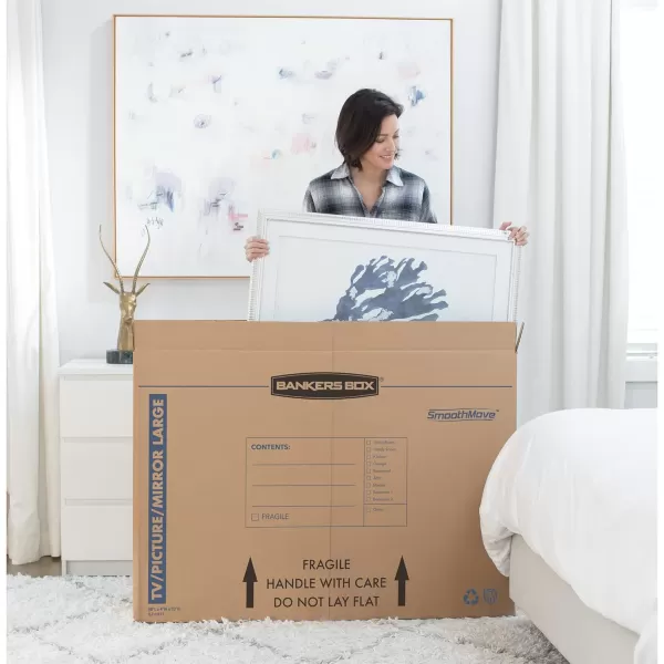 imageBankers Box Medium  up to 40quot TVPictureMirror  Moving Box 4 Pack 37 x 4 x 27 in 7711201Medium