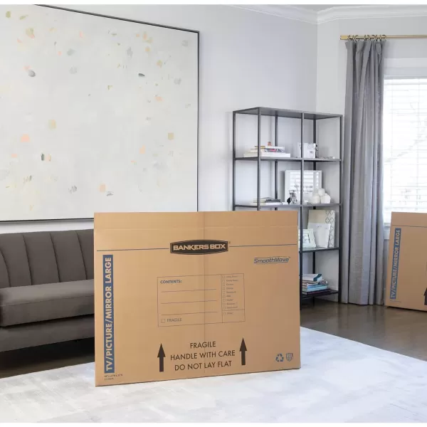 imageBankers Box Medium  up to 40quot TVPictureMirror  Moving Box 4 Pack 37 x 4 x 27 in 7711201Medium