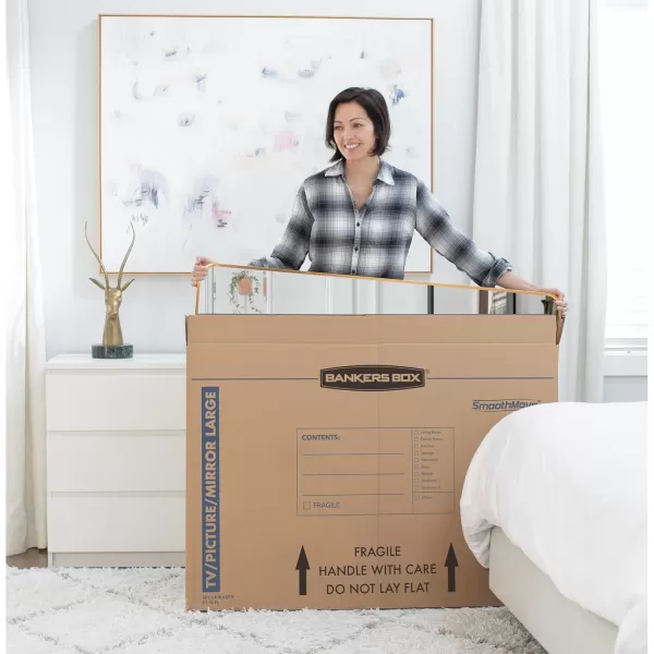 imageBankers Box Medium  up to 40quot TVPictureMirror  Moving Box 4 Pack 37 x 4 x 27 in 7711201Medium