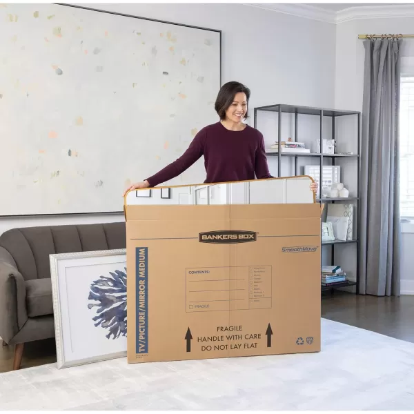 imageBankers Box Medium  up to 40quot TVPictureMirror  Moving Box 4 Pack 37 x 4 x 27 in 7711201Medium