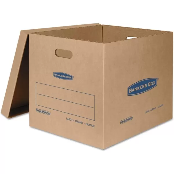 imageBankers Box Large Classic Moving Box 5 Pack Reinforced Handles TapeFree Assembly Box with Lid 21in x 17in x 17in 77182015 Pack