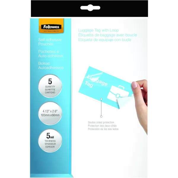 imageFellowes Hot Laminating Pouches 10 Mil Luggage Tag 100 per Pack 520625 Pack