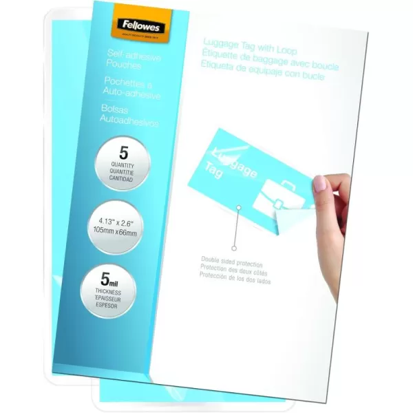 imageFellowes Hot Laminating Pouches 10 Mil Luggage Tag 100 per Pack 520625 Pack