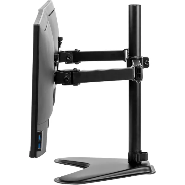 imageFellowes 8043701 Professional Series Free Standing Computer Monitor Stand for 2 Monitors with Horizontal Monitor Arms 27 Inch Monitor CapacityDouble Arm