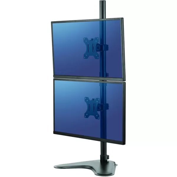 imageFellowes 8043701 Professional Series Free Standing Computer Monitor Stand for 2 Monitors with Horizontal Monitor Arms 27 Inch Monitor CapacityDouble Stacking Arm