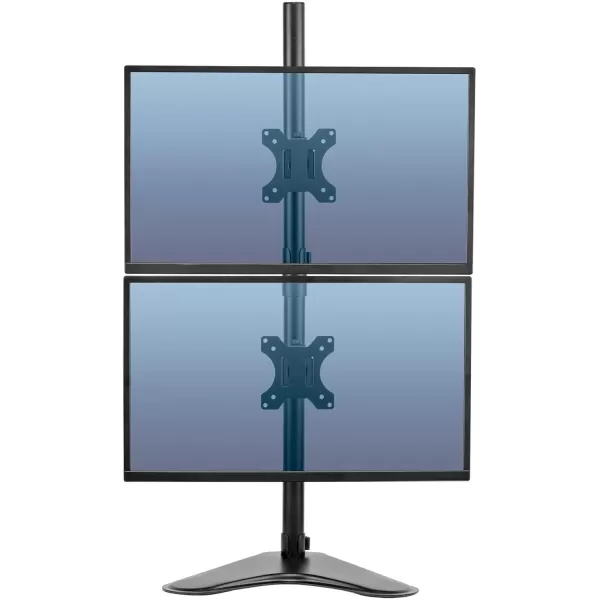 imageFellowes 8043701 Professional Series Free Standing Computer Monitor Stand for 2 Monitors with Horizontal Monitor Arms 27 Inch Monitor CapacityDouble Stacking Arm