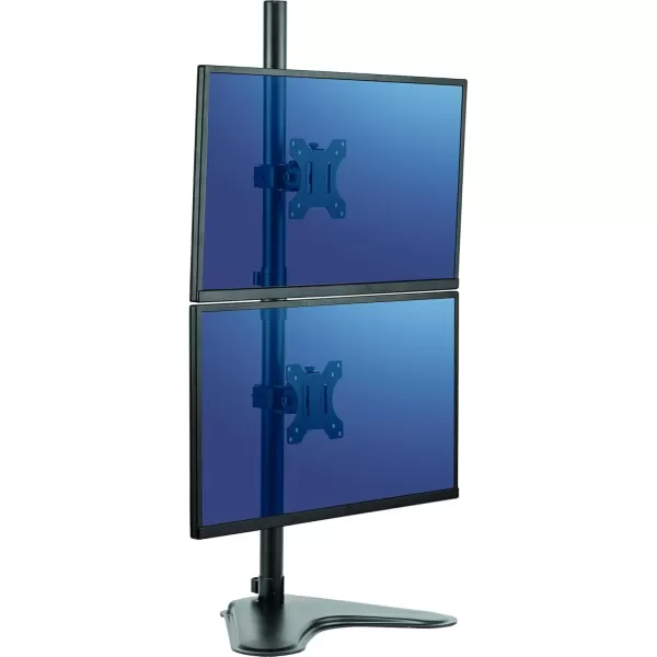 imageFellowes 8043701 Professional Series Free Standing Computer Monitor Stand for 2 Monitors with Horizontal Monitor Arms 27 Inch Monitor CapacityDouble Stacking Arm