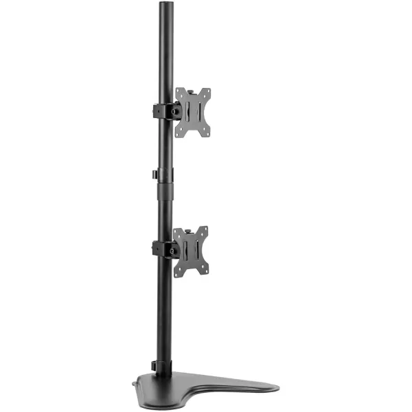 imageFellowes 8043701 Professional Series Free Standing Computer Monitor Stand for 2 Monitors with Horizontal Monitor Arms 27 Inch Monitor CapacityDouble Stacking Arm