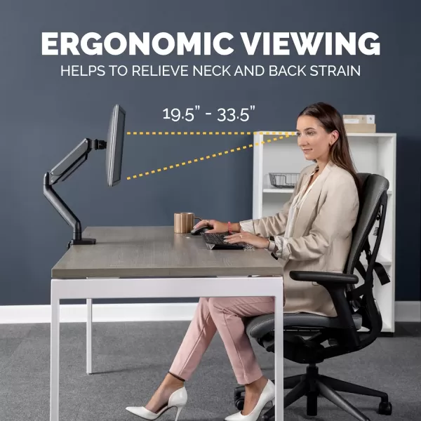 imageFellowes Platinum Series Single Monitor Arm for 32Inch Monitors Full Motion 360 Rotation VESA Mount with Grommet or Clamp USB Ports Ergonomic Black 8043301Single