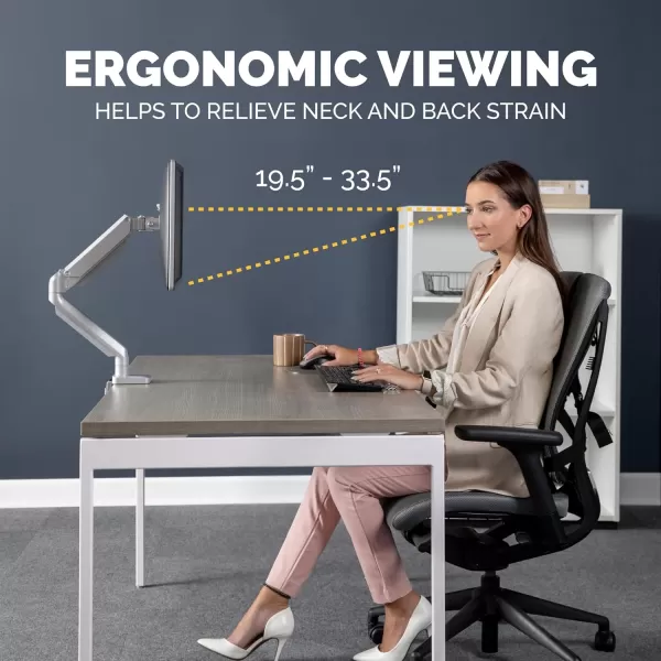 imageFellowes Platinum Series Single Monitor Arm for 32Inch Monitors Full Motion 360 Rotation VESA Mount with Grommet or Clamp USB Ports Ergonomic Silver 8056401