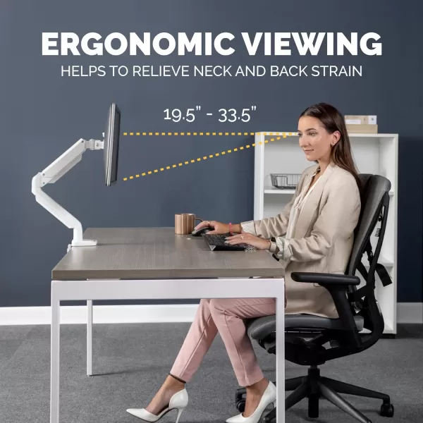 imageFellowes Platinum Series Single Monitor Arm for 32Inch Monitors Full Motion 360 Rotation VESA Mount with Grommet or Clamp USB Ports Ergonomic White 8056201