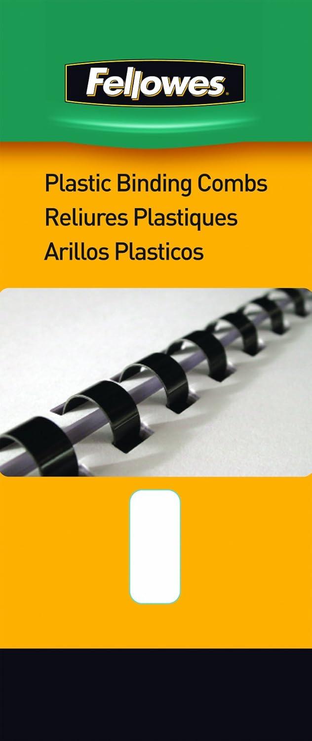 imageFellowes Plastic Binding Combs  Round Back 516 Inches 40 sheets Black 100 Pack 52507100 Count Pack of 2
