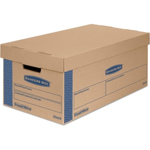 image:imageBankers Box 0065901 SmoothMove Prime Small Moving Boxes Lift Lid 24l x 12w x 10h KraftBlue 8CT