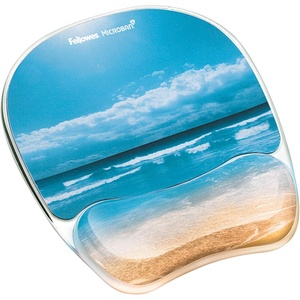 image:imageFellowes Photo Gel Mouse Pad Wrist Rest with MICROBAN  Sandy Beach 9179301Blue