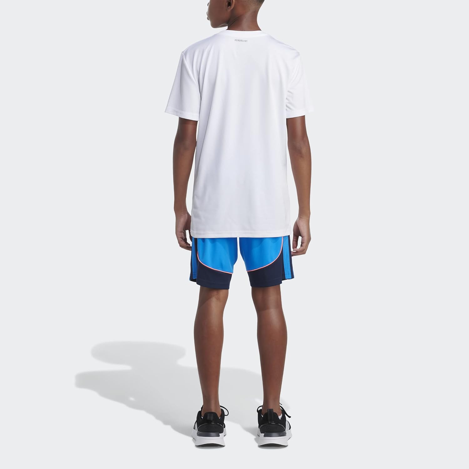 adidas Boys Aeroready Elastic Waistband Basketball Creator ShortBlue Rush