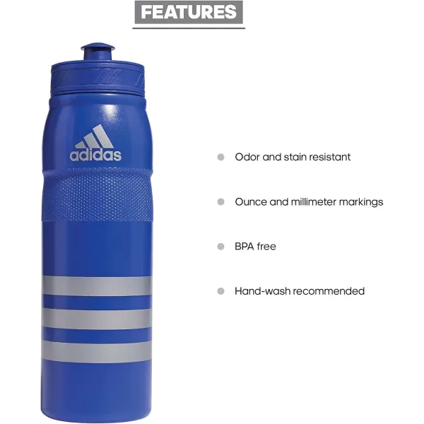 adidas 750 ML 28 oz Stadium Refillable Plastic Sport Water Bottle BlackWhiteBlack One SizeBold BlueSilver Metallic