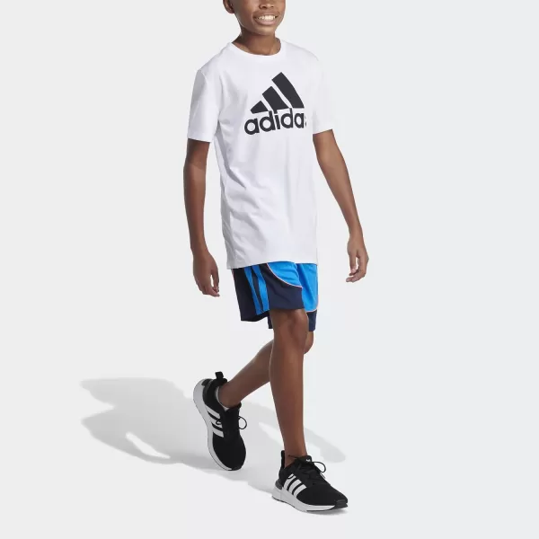 adidas Boys Aeroready Elastic Waistband Basketball Creator ShortBlue Rush