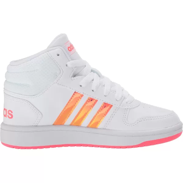 adidas Boys Hoops 20 Mid Ankle Basketball ShoeWhiteWhiteSignal Pink