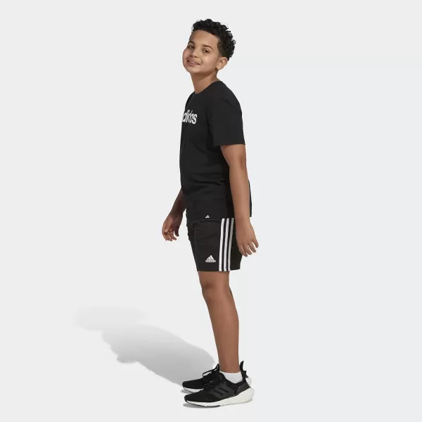 adidas Boys Short Sleeve Aeroready Performance Logo Tee TShirtBlack