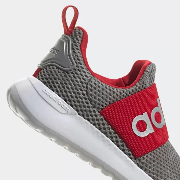 adidas Kids Lite Racer Adapt 40 Running ShoeGreySilver MetallicScarlet