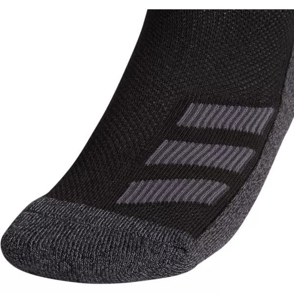 adidas KidsBoysGirls Cushioned Angle Stripe Quarter Socks 6PairBlackOnix GreyNight Grey